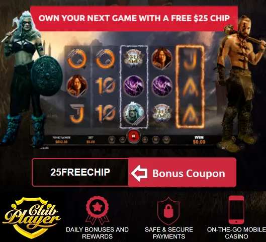 Own your next game with a free $25 Chip - Daily bonuses and rewards, safe and secure payments, on the go mobile casino