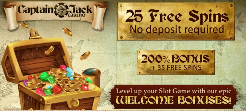 Captain Jack Casino 25 Free Spins no deposit required and 200% Bonus +35 free Spins