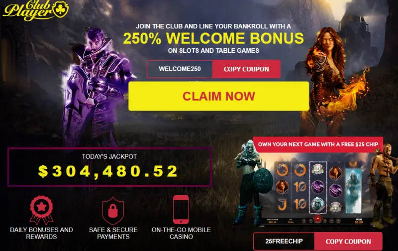 Own your next game with a free $25 Chip - Daily bonuses and rewards, safe and secure payments, on the go mobile casino