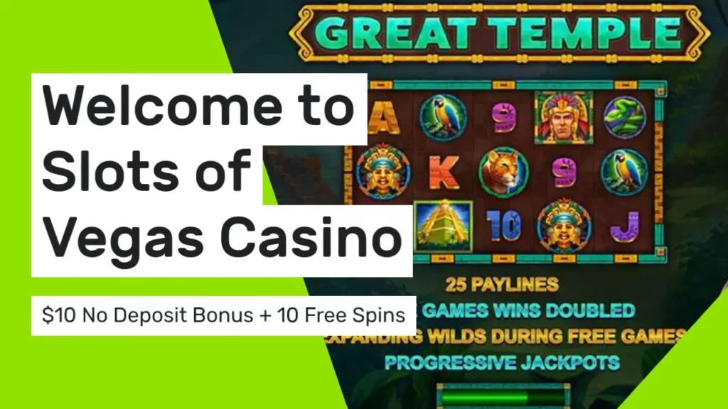 * NEW CODE $10 No deposit bonus at Slots of Vegas Casino